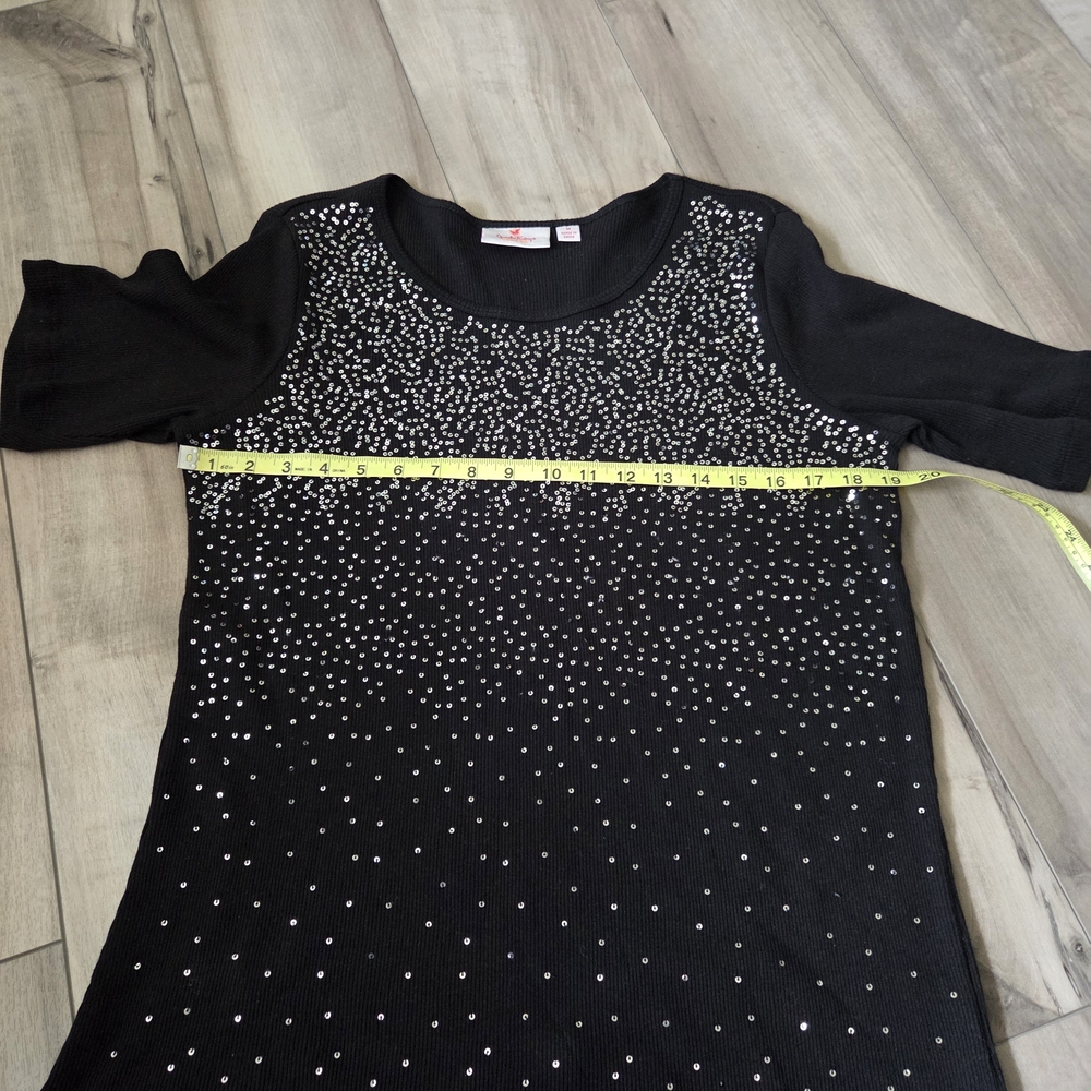 Quacker Factory Black Ribbed Top - Picture 4 of 5